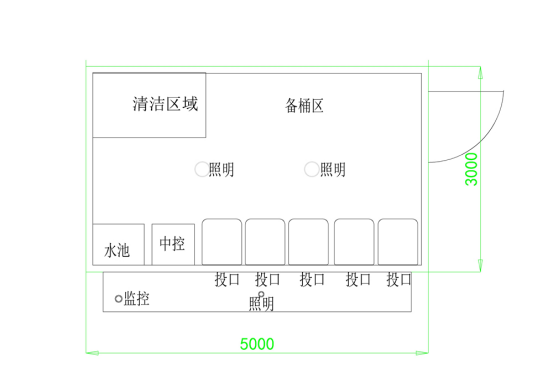 垃圾房尺寸圖，智能垃圾房，垃圾分類收集點，回收站生產(chǎn)廠家，垃圾分類定時定點收集點